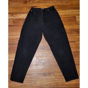 Vtg New York NY Line High Waist Jeans  Denim Black Tapered Mom Size‎ 14 90’s